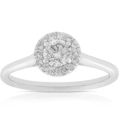 Signature Ben Bridge Diamond Halo Ring 18K Clearance