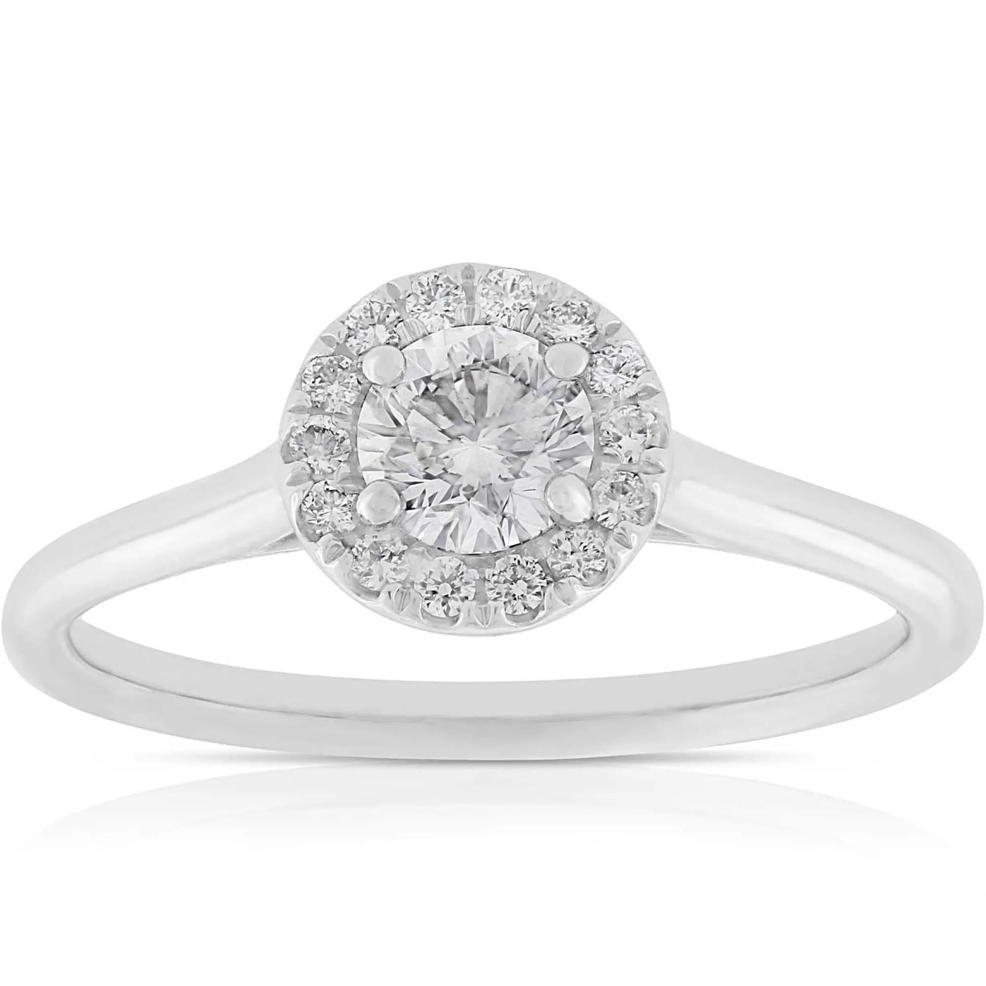 Signature Ben Bridge Diamond Halo Ring 18K Clearance
