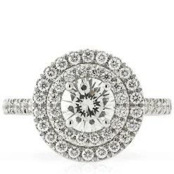 Signature Ben Bridge Diamond Double Halo Ring 18K Clearance