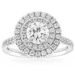 Signature Ben Bridge Diamond Double Halo Ring 18K Clearance