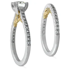Signature Ben Bridge Diamond Two-Tone Bridal Set 18K New