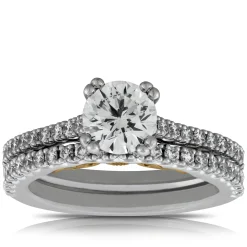Signature Ben Bridge Diamond Two-Tone Bridal Set 18K New