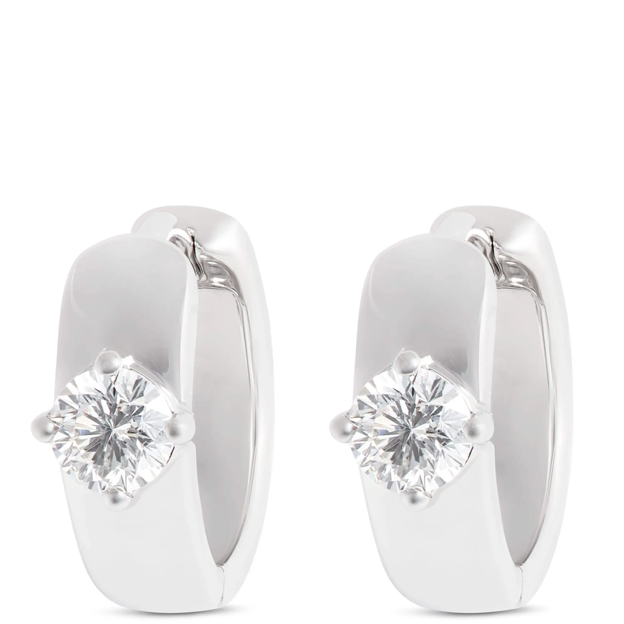 Signature Ben Bridge Solitaire Diamond Hoop Earrings, Platinum Discount