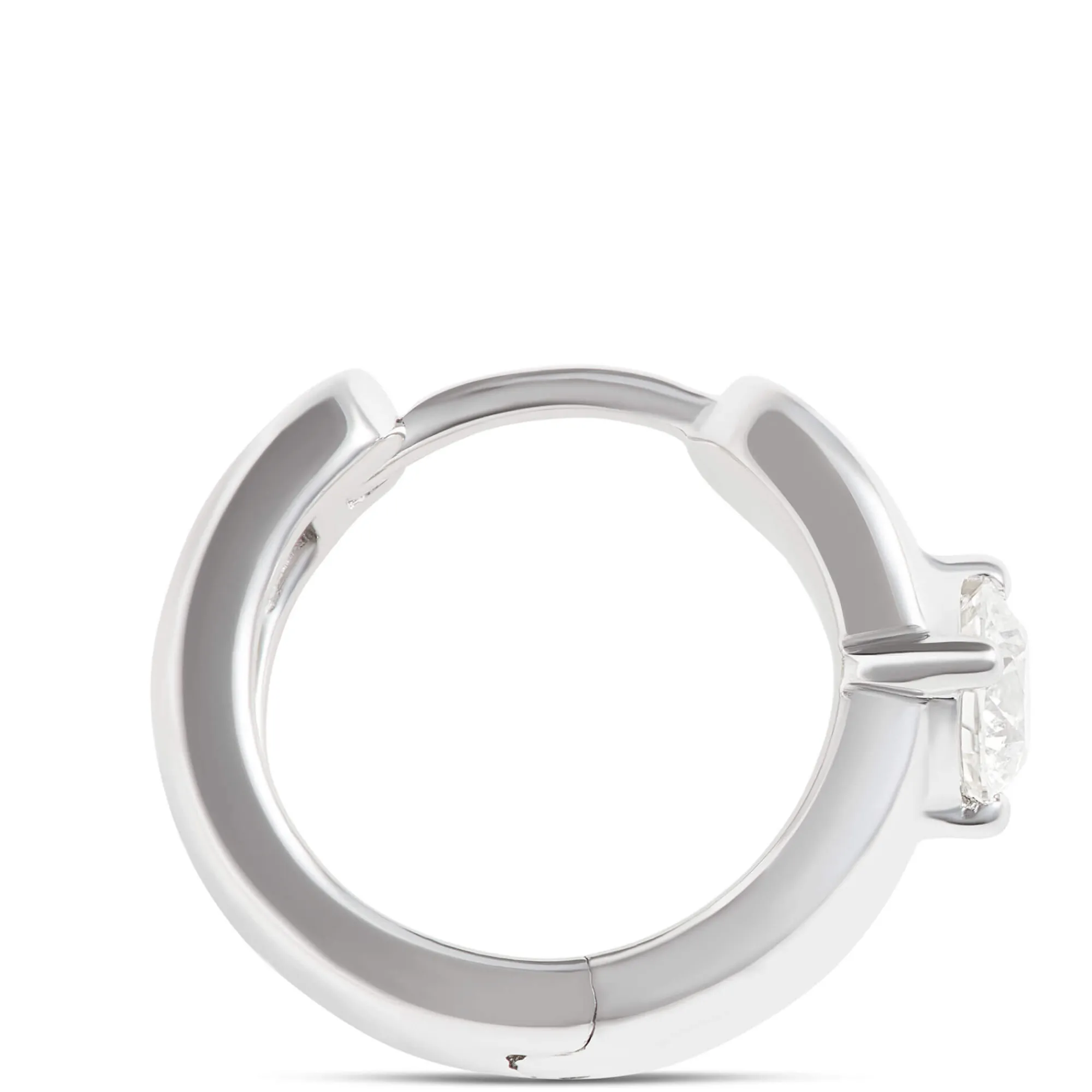 Signature Ben Bridge Solitaire Diamond Hoop Earrings, Platinum Discount