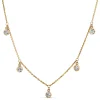 5 Bezel Diamond Dangle Necklace, 14K Yellow Gold Outlet