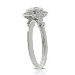 Bezel Halo Diamond Engagement Ring 14K Sale
