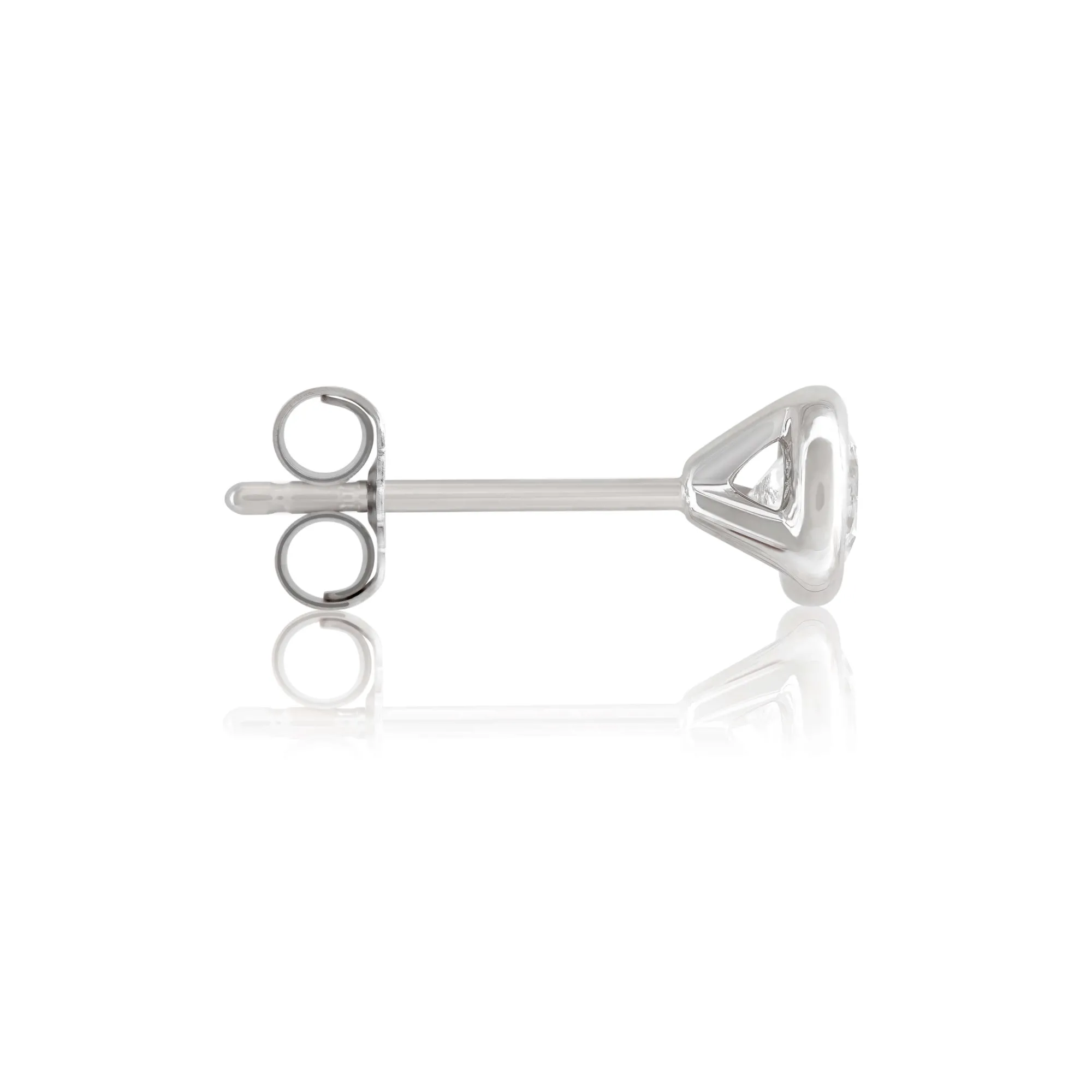 Bezel Set Classic Round Diamond Studs, ½ Carat, 14K White Gold Outlet