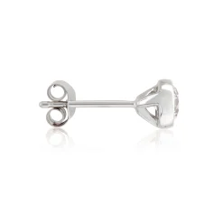 Bezel Set Classic Round Diamond Studs, 3/4 Carat, 14K White Gold Outlet