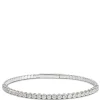 Bezel Set Diamond Bangle Bracelet, 14K White Gold