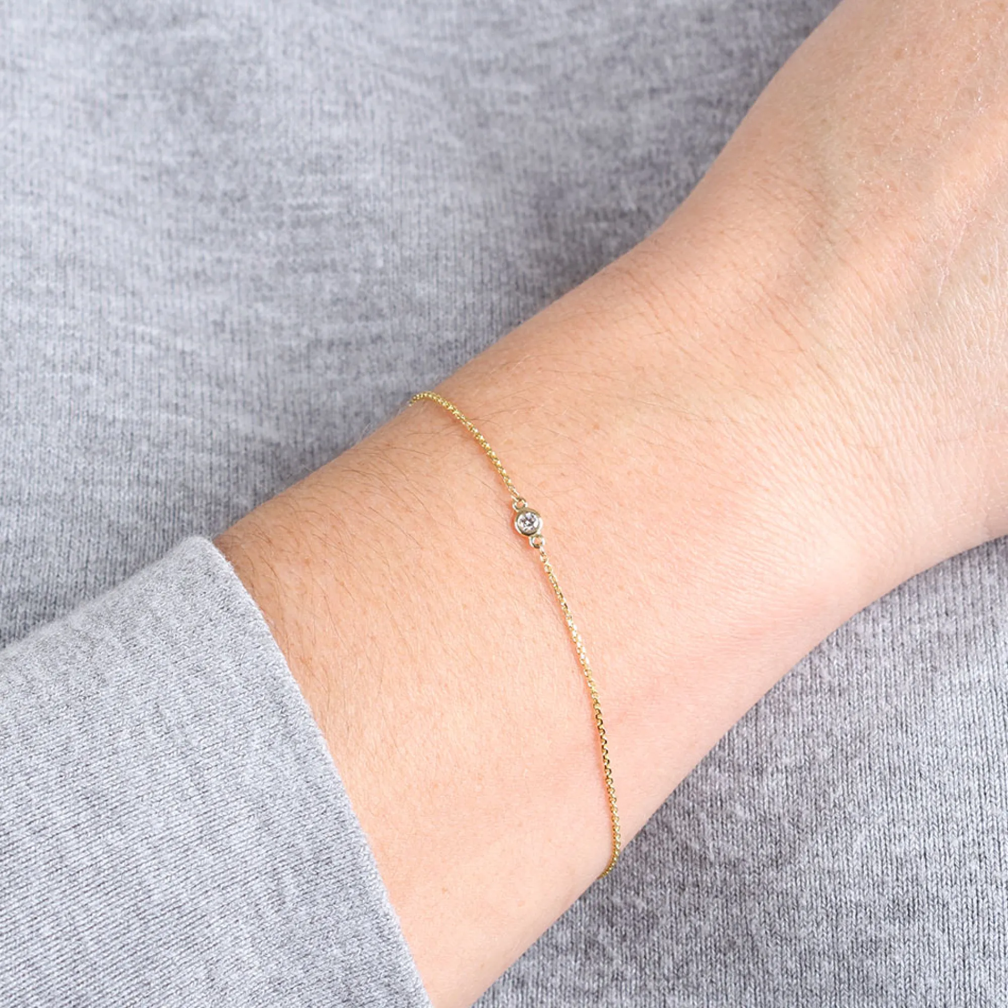 Bezel Set Diamond Bracelet 14K, 1/10 ct. Online