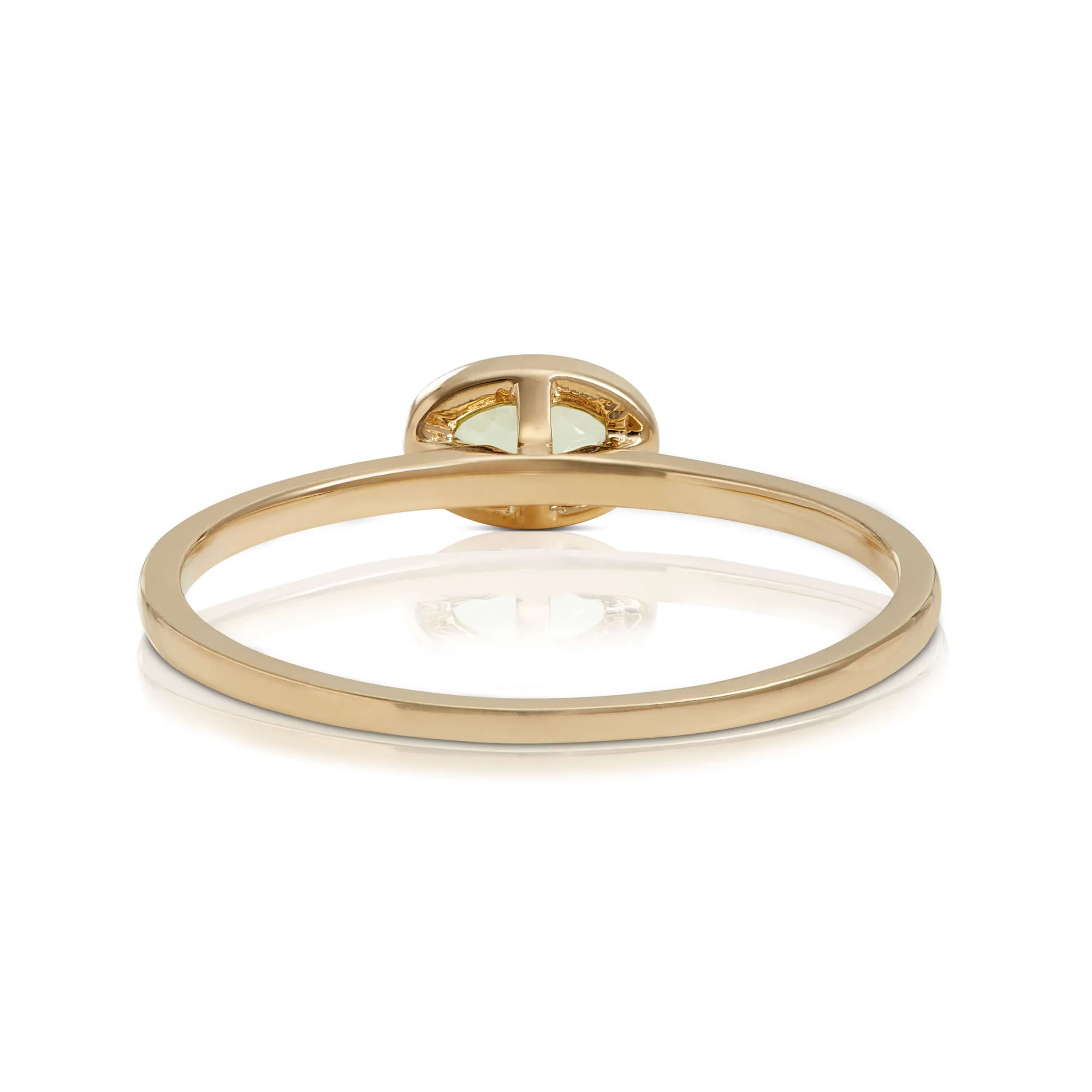 Bezel Set Oval Peridot Ring 14K Outlet