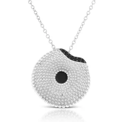 Black Spinel Lily Pad Necklace in Sterling Silver Best