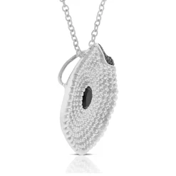 Black Spinel Lily Pad Necklace in Sterling Silver Best