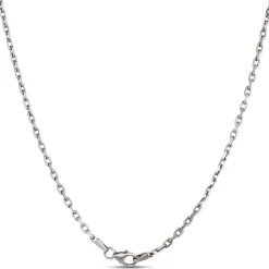 Blue Sapphire and Diamond Dog Tag Necklace, 18K White Gold Hot
