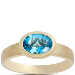 Blue Topaz Ring, 14K Yellow Gold Online