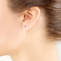Blue Topaz Stud Earrings 14K Online