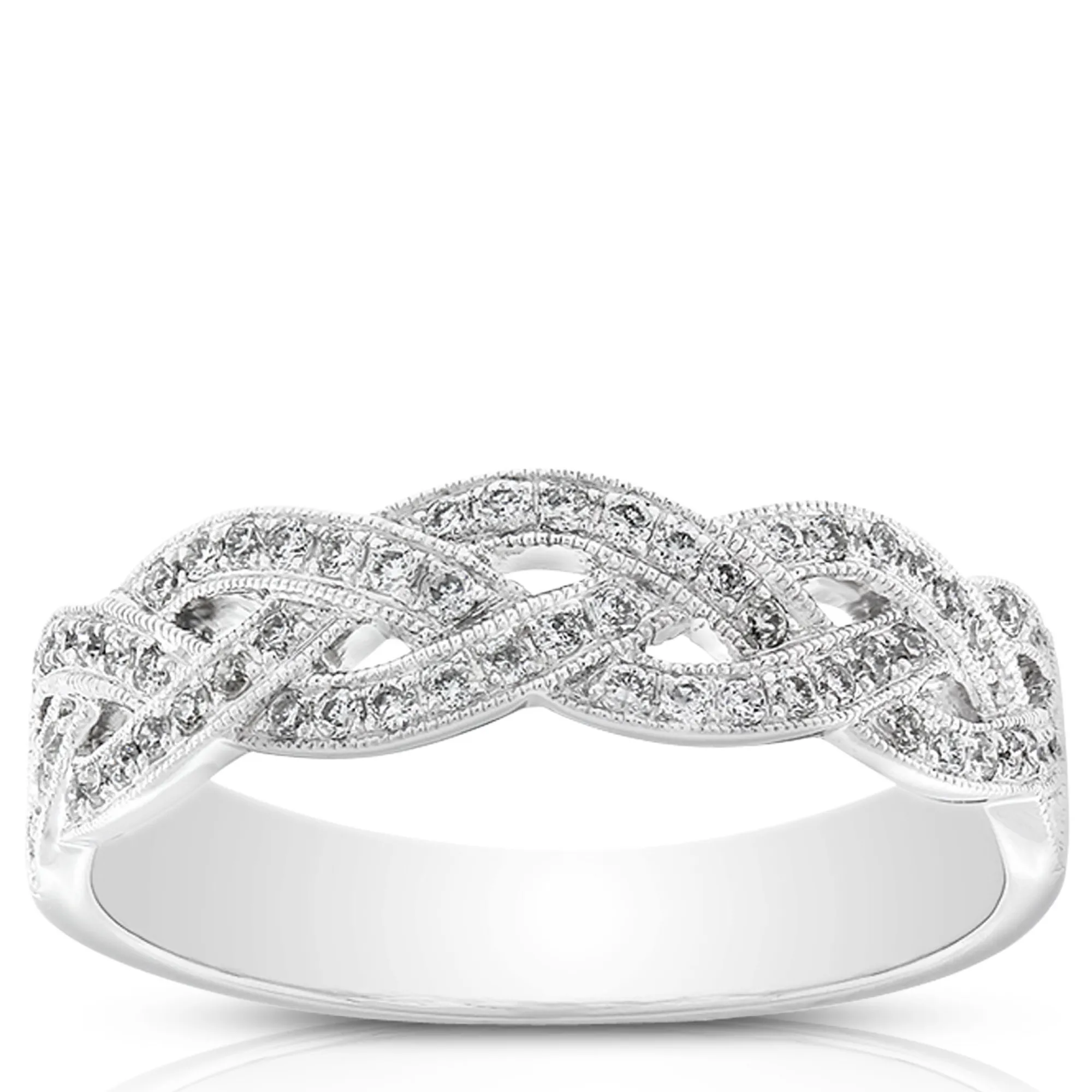 Braid Diamond Ring 14K Hot