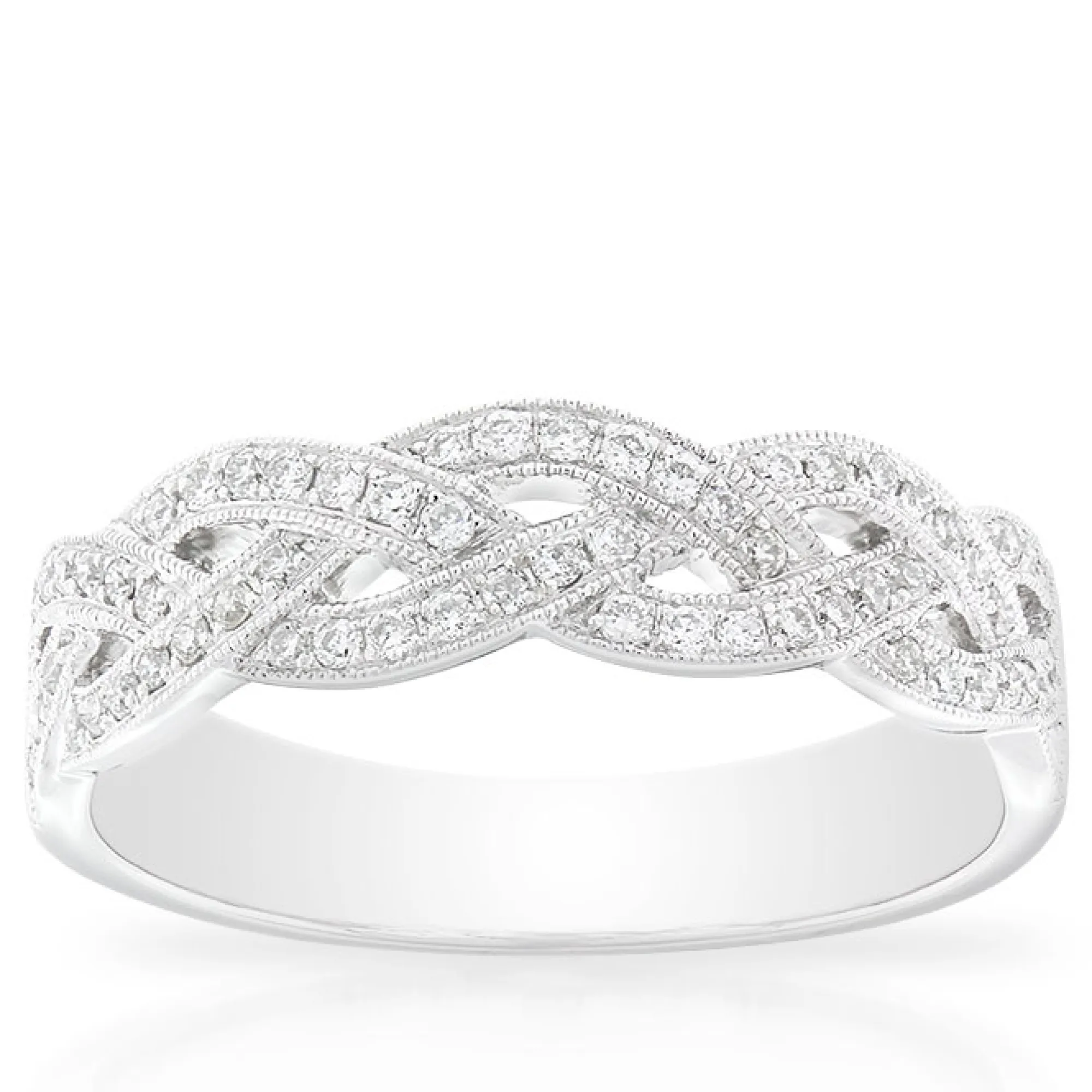 Braid Diamond Ring 14K Hot