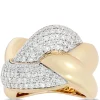 Braided Gold and Diamond Ring, 14K Yellow Gold Size 5 Sale