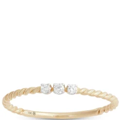 Braided Two Tone Diamond Promise Ring, 14K Mixed Gold Discount