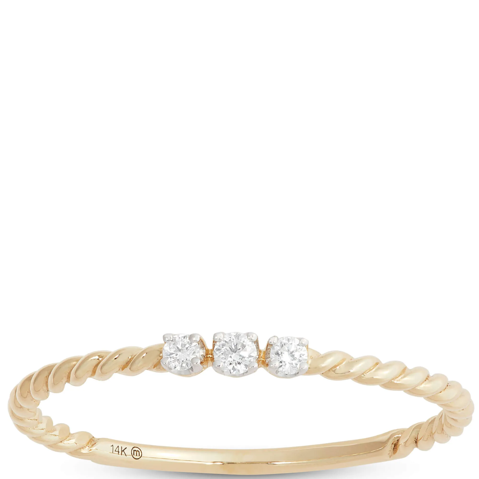 Braided Two Tone Diamond Promise Ring, 14K Mixed Gold Discount