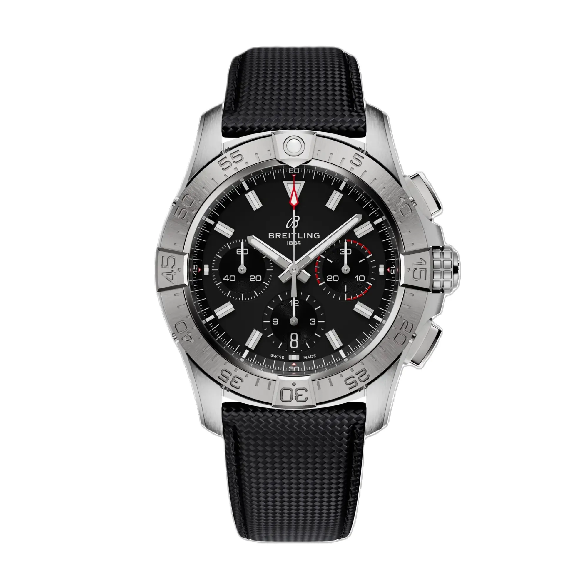Breitling Avenger BO1 Chronograph Black Dial Calf Leather Strap, 42 mm New