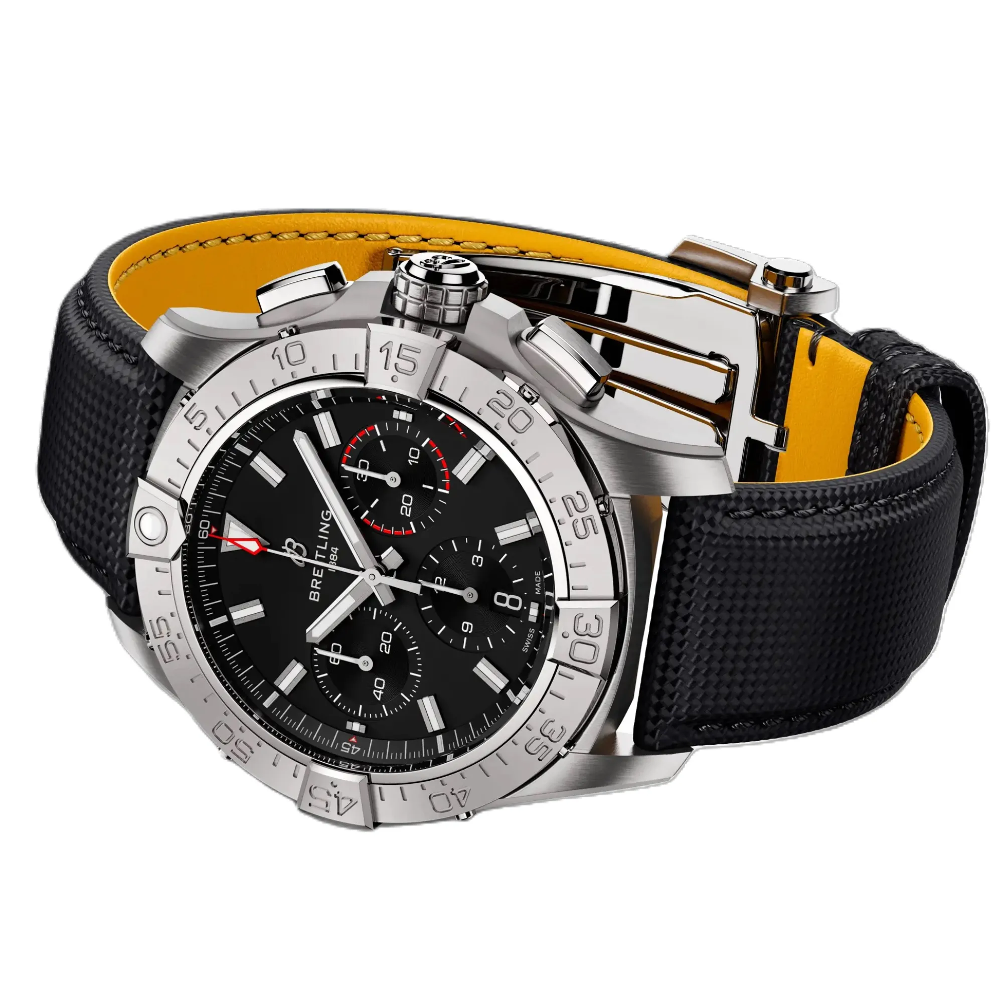 Breitling Avenger BO1 Chronograph Black Dial Calf Leather Strap, 42 mm New