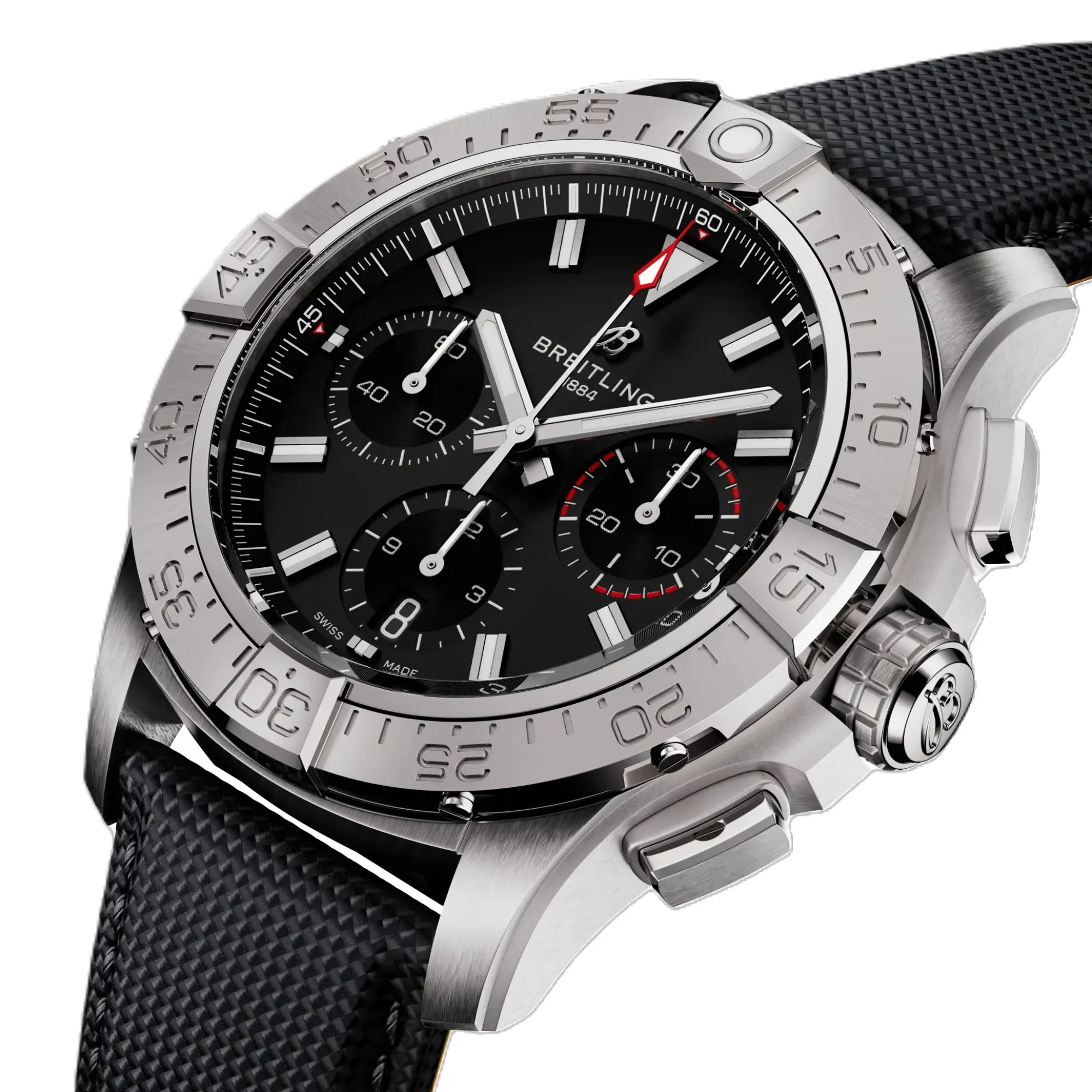 Breitling Avenger BO1 Chronograph Black Dial Calf Leather Strap, 42 mm New