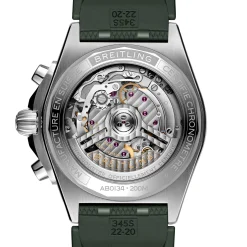 Breitling Chronomat B01 Green Dial Rubber Strap Watch, 42mm Sale