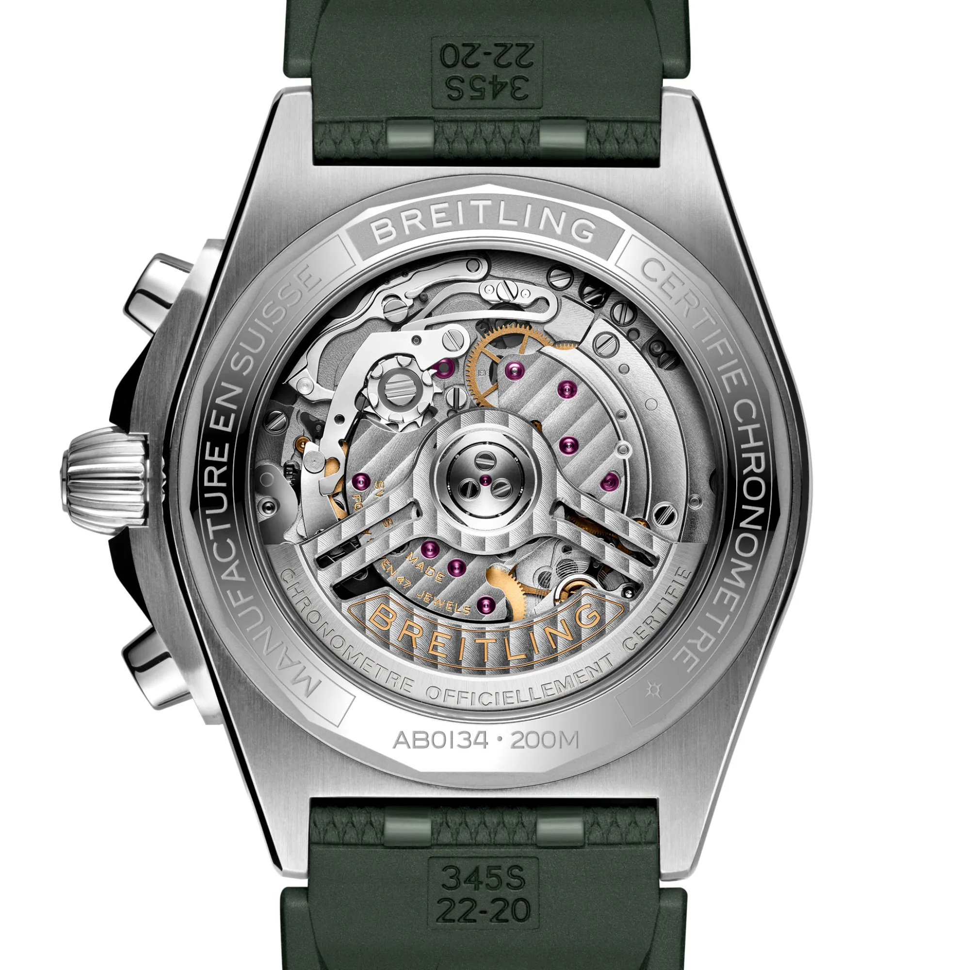 Breitling Chronomat B01 Green Dial Rubber Strap Watch, 42mm Sale