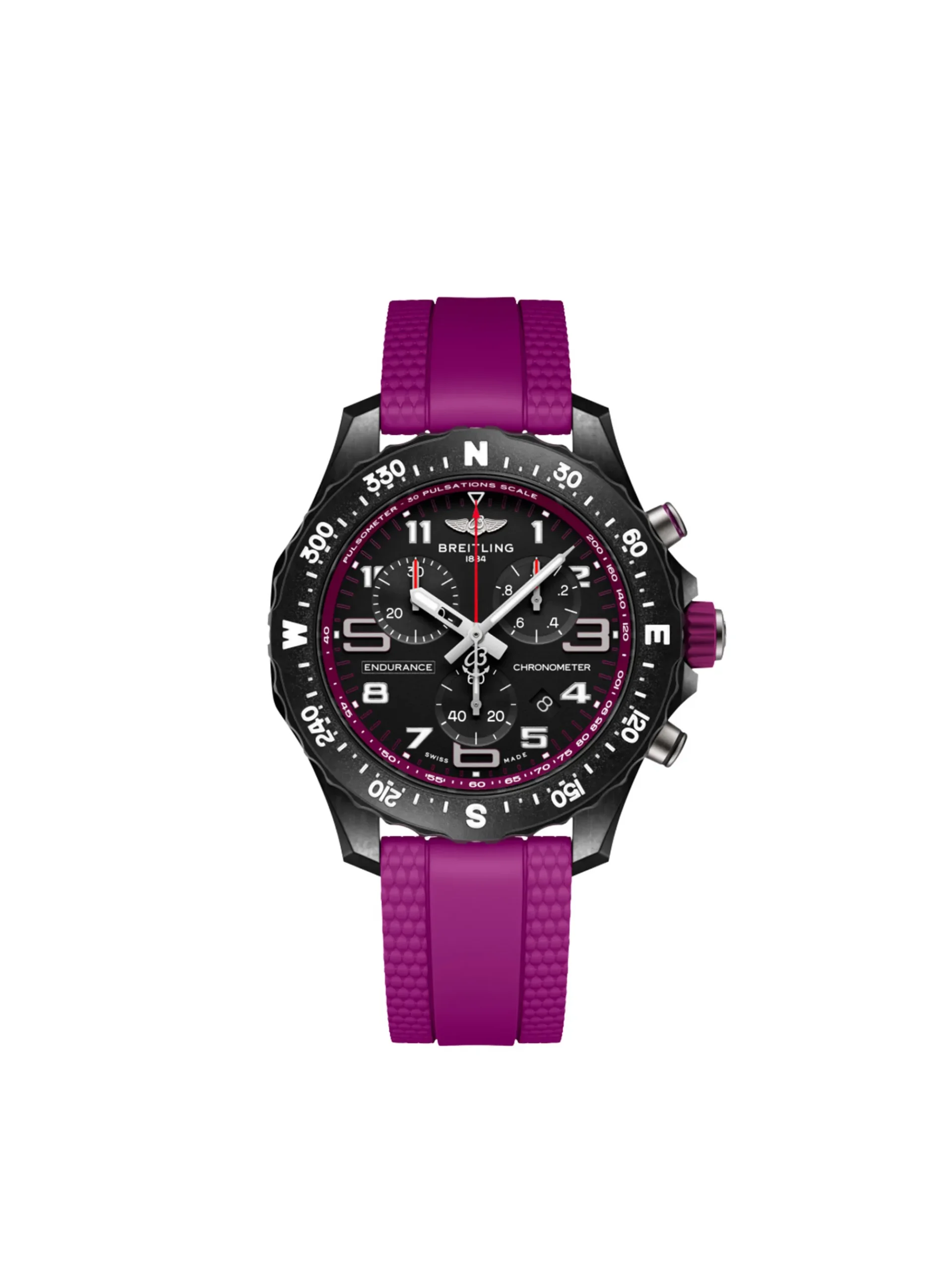 Breitling Endurance Pro Black Dial And Purple Rubber Strap Watch, 38mm Online