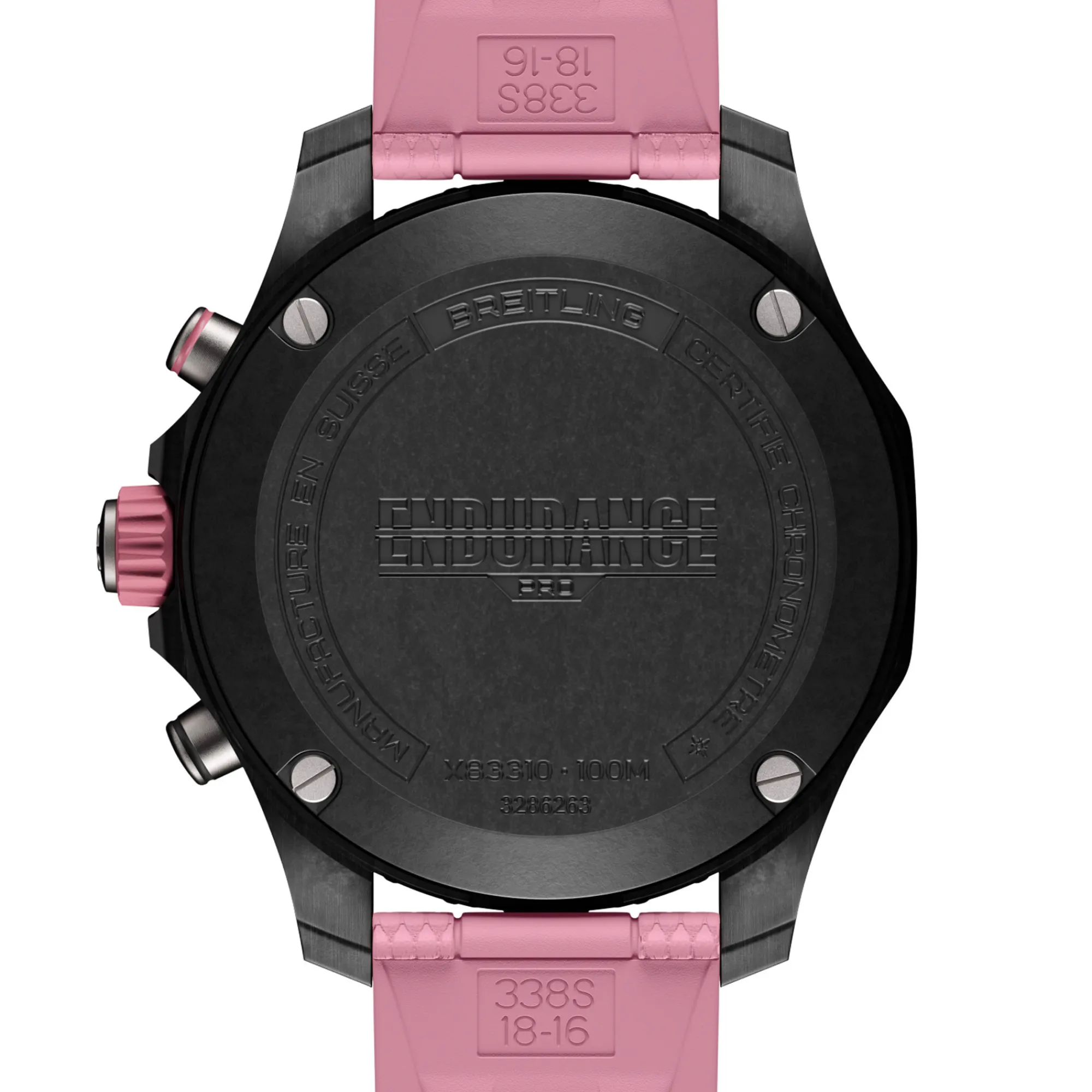 Breitling Endurance Pro Diver Black Dial Pink Rubber Strap Watch, 38mm Discount