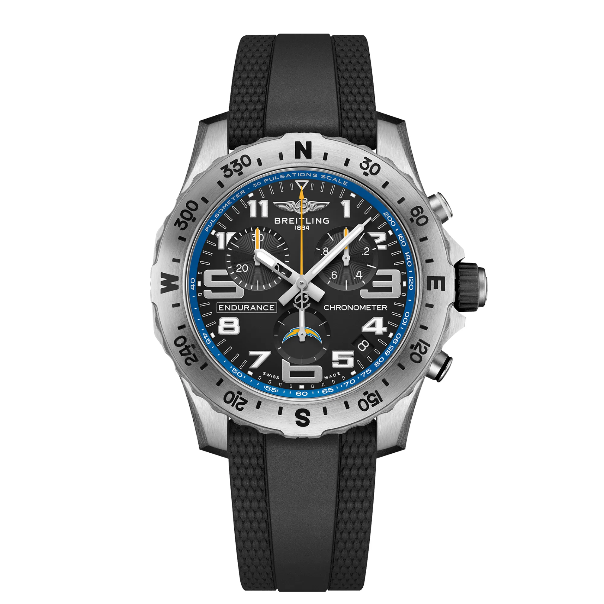 Breitling Professional Endurance Pro NFL Los Angeles Chargers Edition Black Dial Watch, 44mm Discount