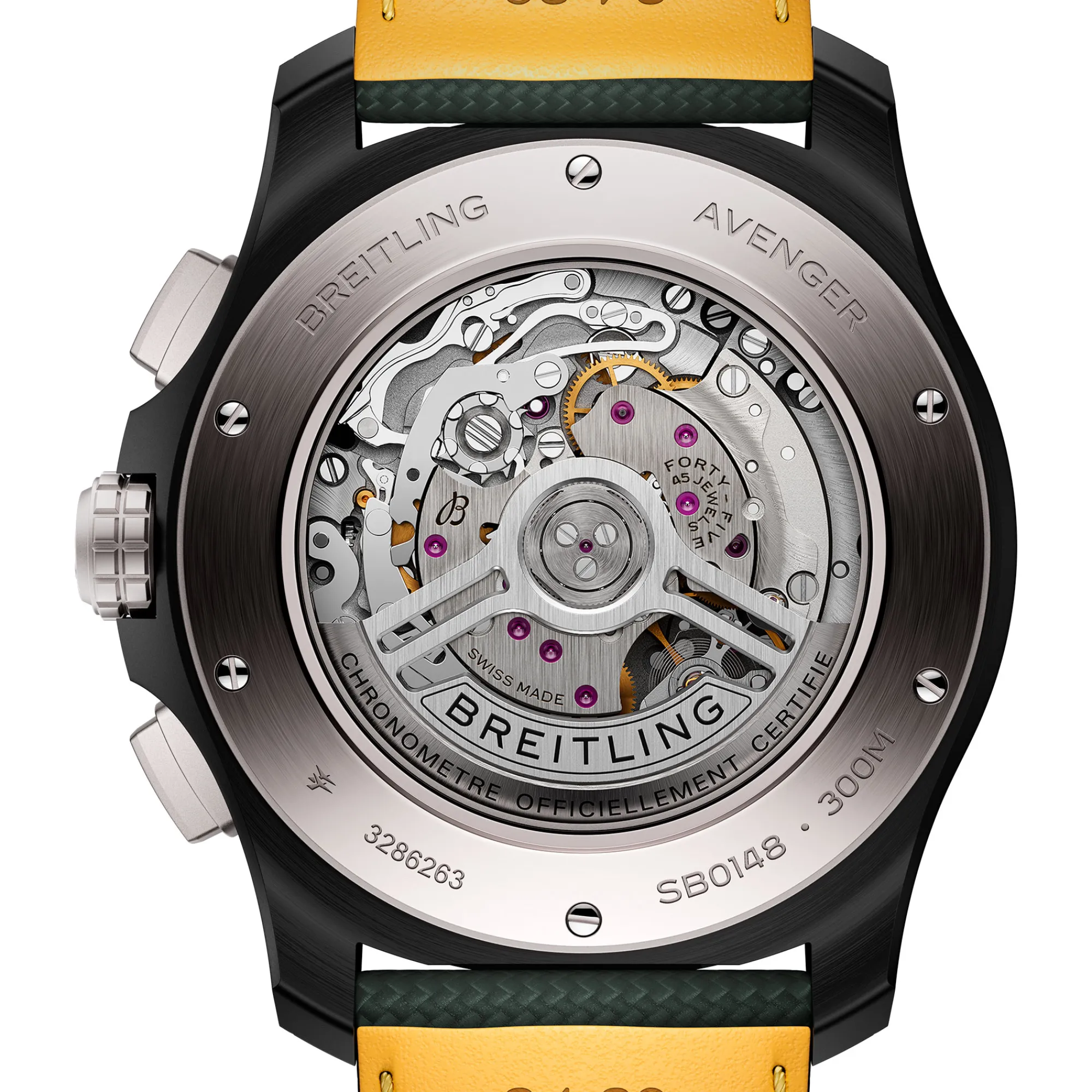 Breitling Super Avenger B01 Chronograph 42 Night Mission Black Dial Watch, 46mm New