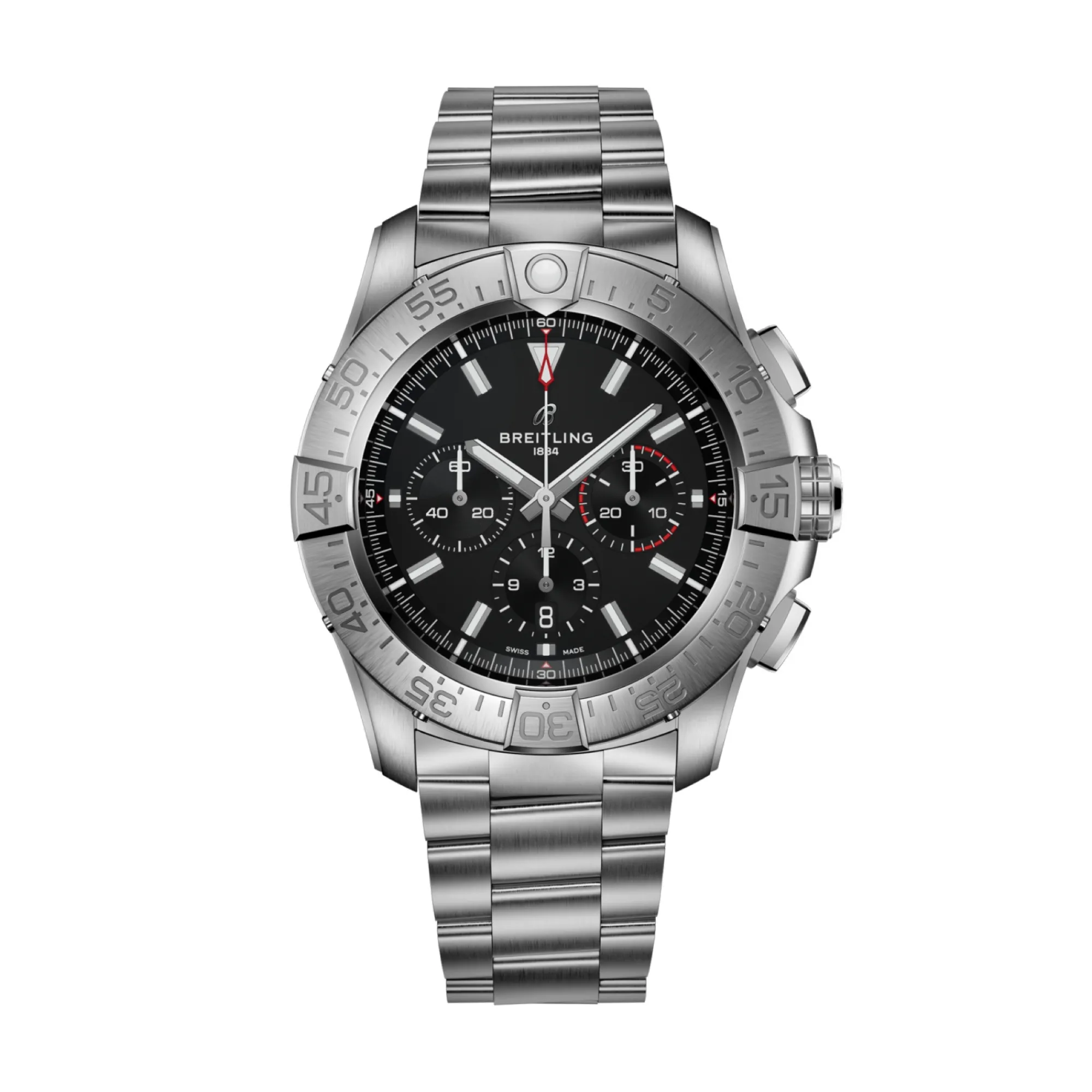 Breitling Super Avenger BO1 Chronograph Black Dial Stainless Steel Bracelet, 46 mm Online