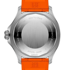 Breitling Superocean Automatic Dive Pro Black Dial Orange Strap Watch, 42 mm Hot