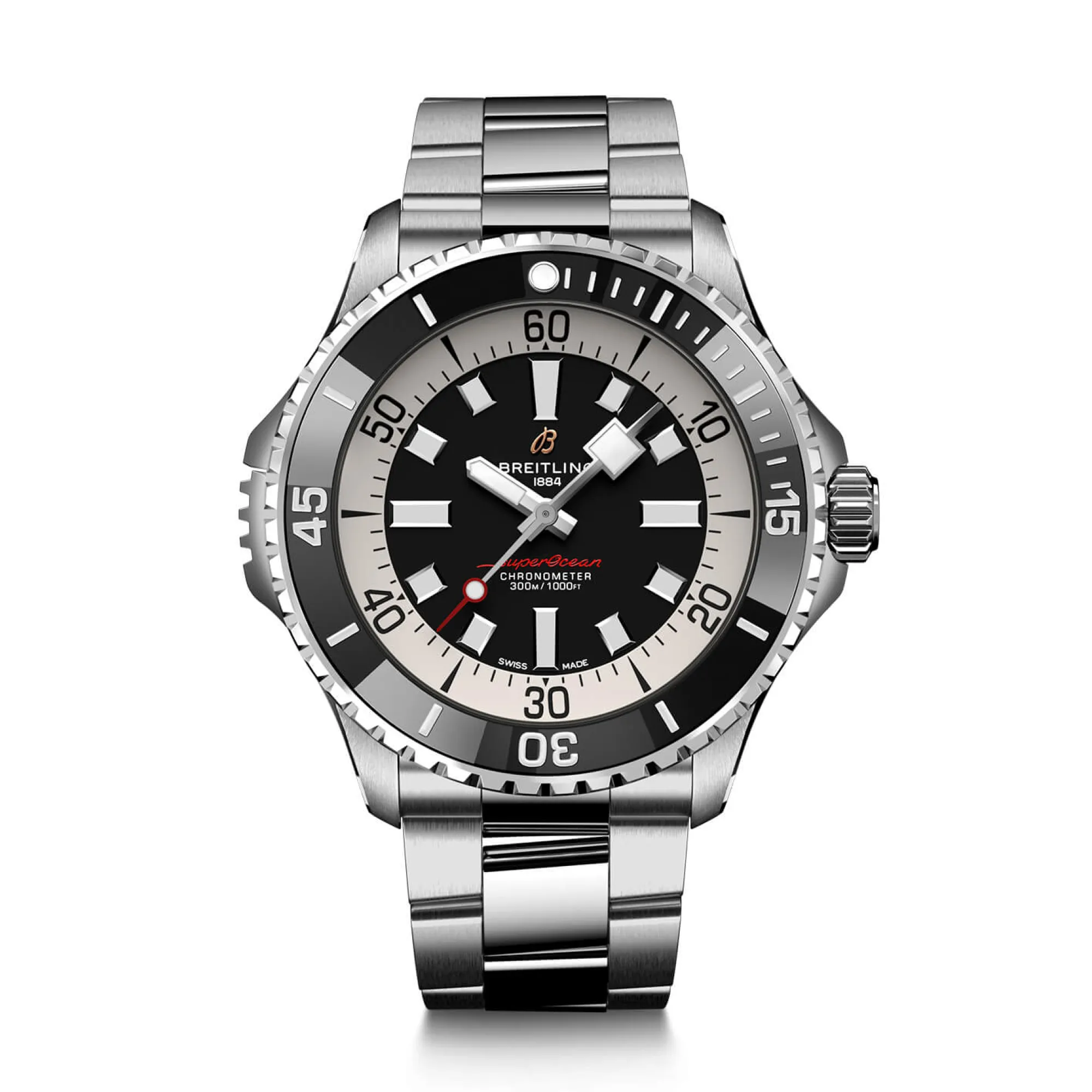 Breitling Superocean Automatic 46 Watch Steel Case Black Dial Steel Bracelet, 46mm Discount