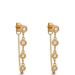 Buttercup Chain Drop Diamond Cluster Earrings, 14K Yellow Gold Outlet