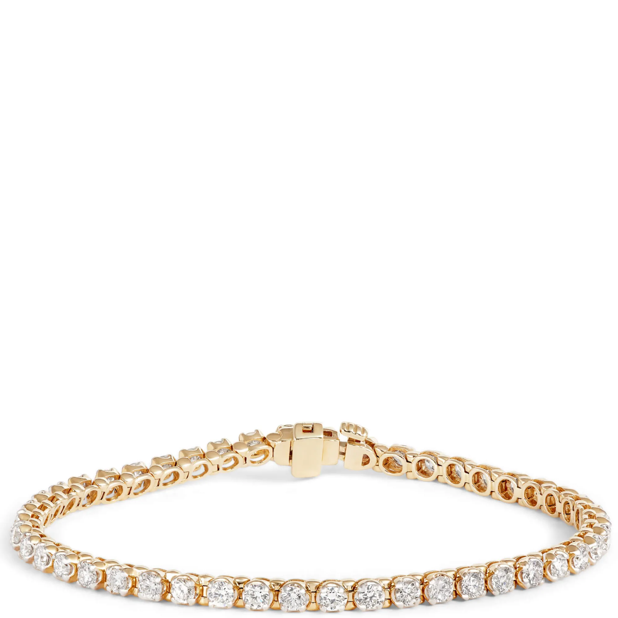 Buttercup Setting Diamond Bracelet, 14K Yellow Gold New