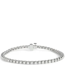 Buttercup Setting Diamond Bracelet, 14K White Gold New