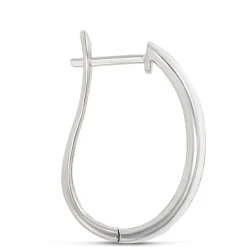 Channel Set Baguette and Round Diamond Hoops, 14K White Gold Hot