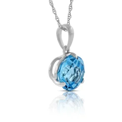 Checkered Blue Topaz Pendant 14K, 8mm Online