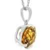 Checkered Citrine Pendant 14K, 8mm Hot