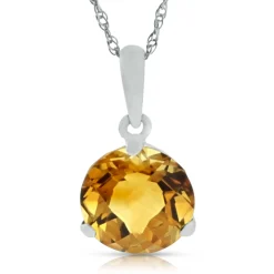 Checkered Citrine Pendant 14K, 8mm Hot