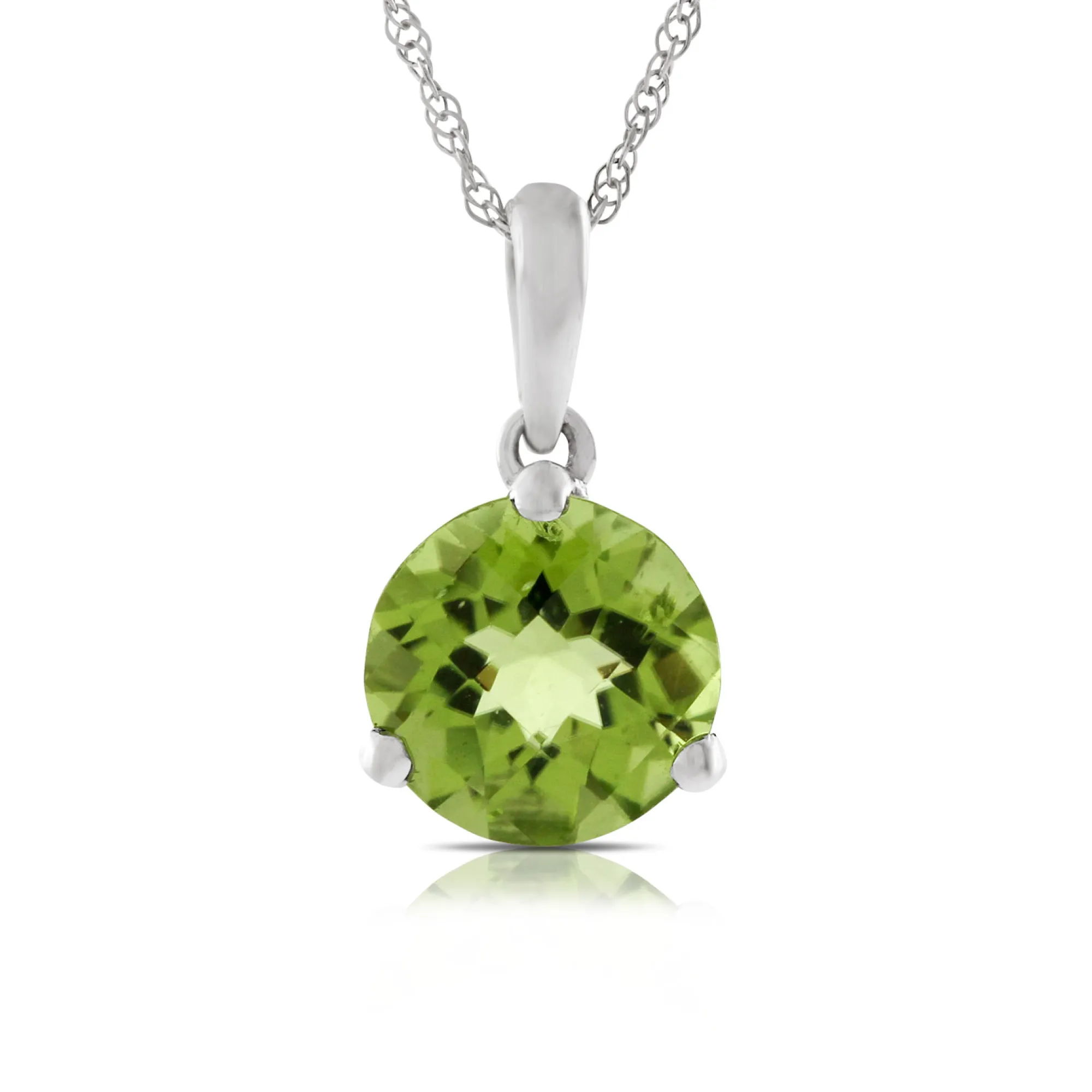 Checkered Peridot Pendant 14K, 8mm Clearance