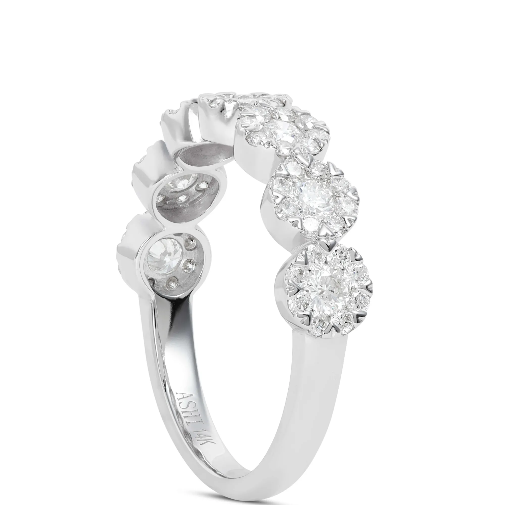 Circle Diamond Cluster Ring 14K Clearance