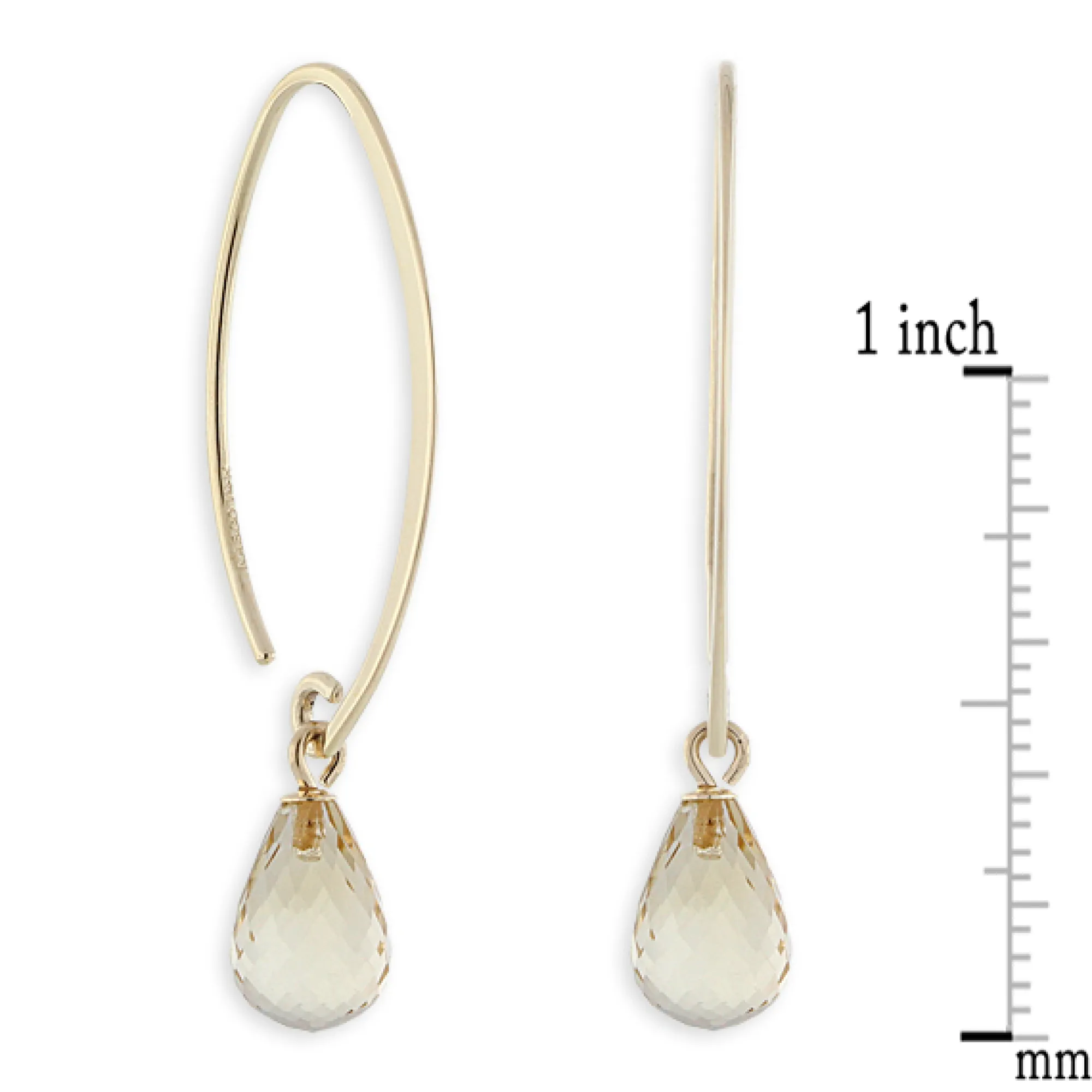 Citrine Drop Earrings 14K Clearance
