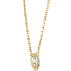Classic Bezel Set Round Diamond Pendant, ⅓ Carat, 18K Yellow Gold Hot