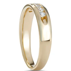 Classic Channel Set Diamond Band, ⅓ Total Carat Weight, 14K Yellow Gold Hot