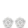 Classic Floral Diamond Studs, 1 Carat, 14K White Gold Hot